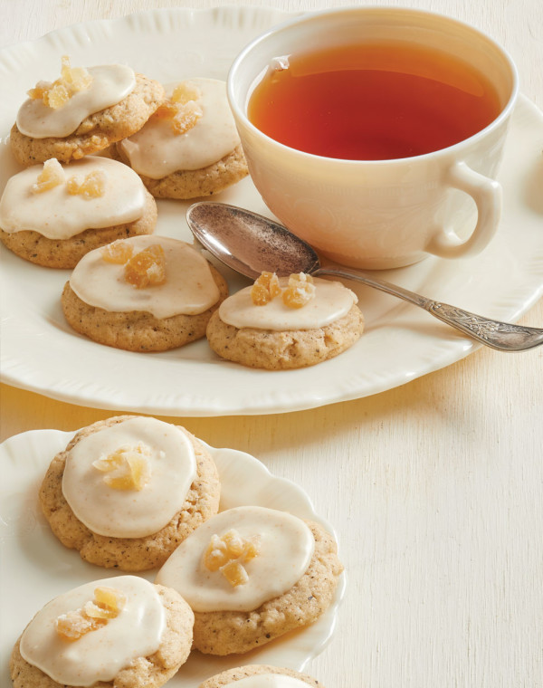 Chai-Spiced Tea Cookies with ginger icing