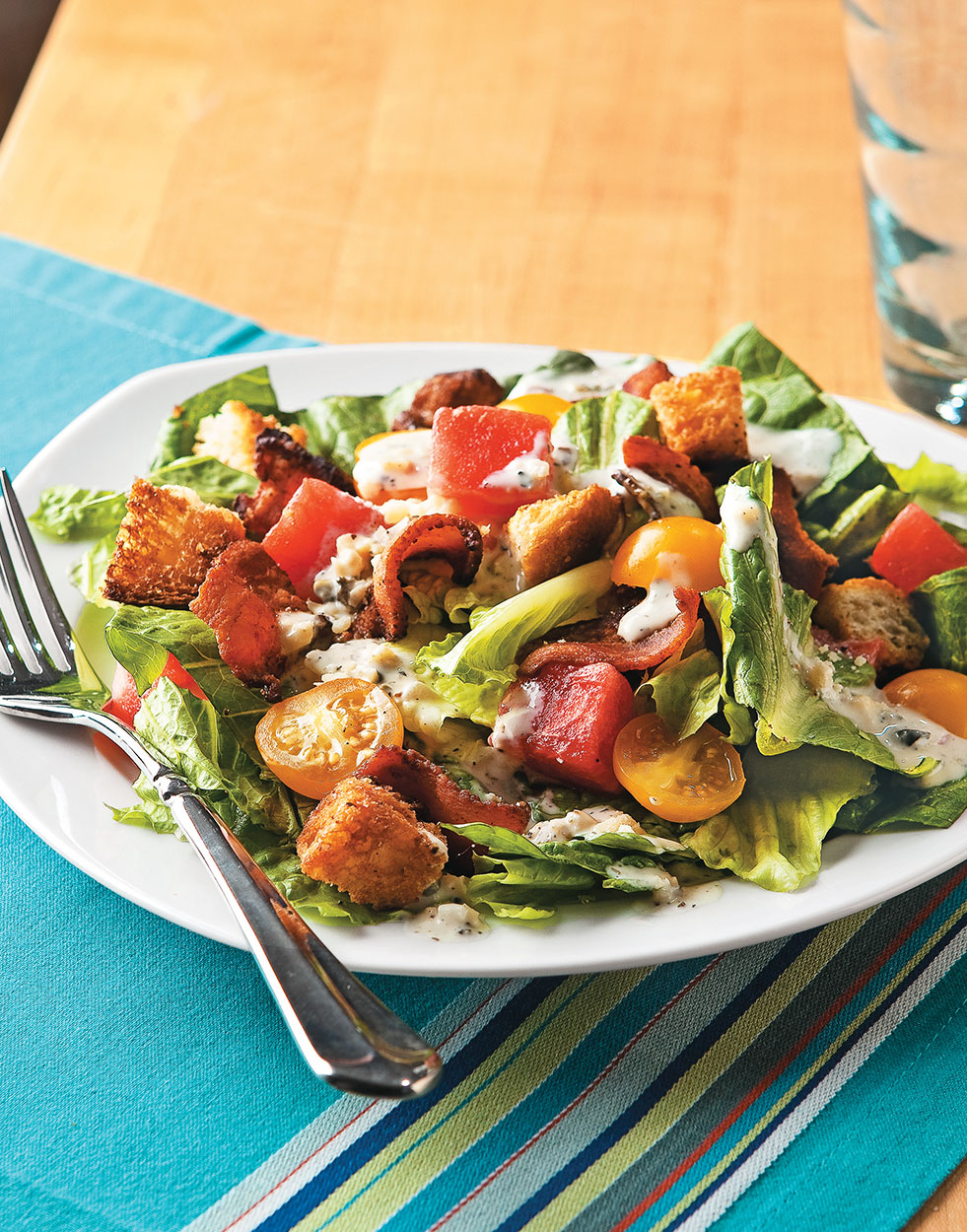 Bacon, Lettuce, Tomato, and Watermelon Salad