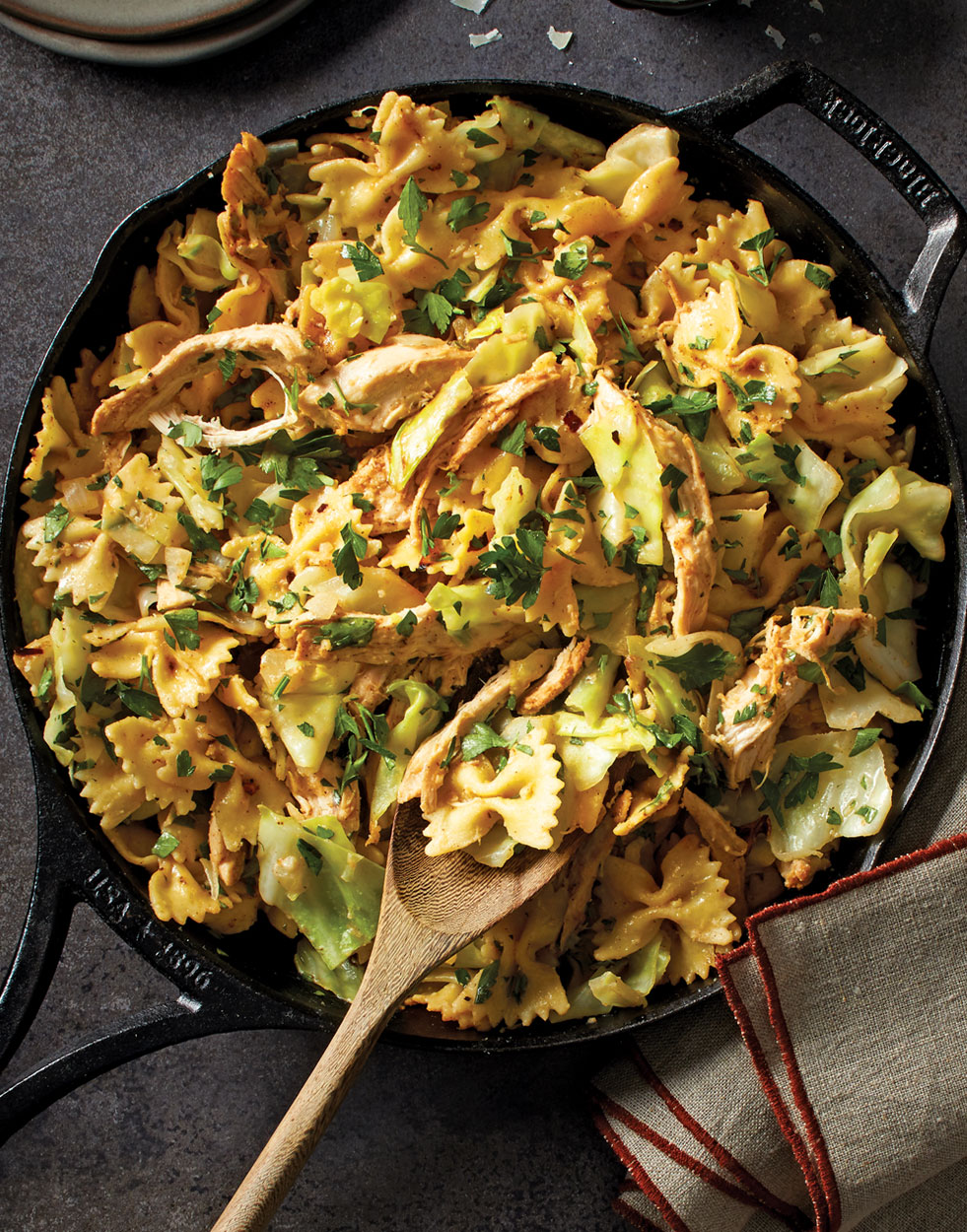 Chicken & Cabbage Pasta in brown butter sauce