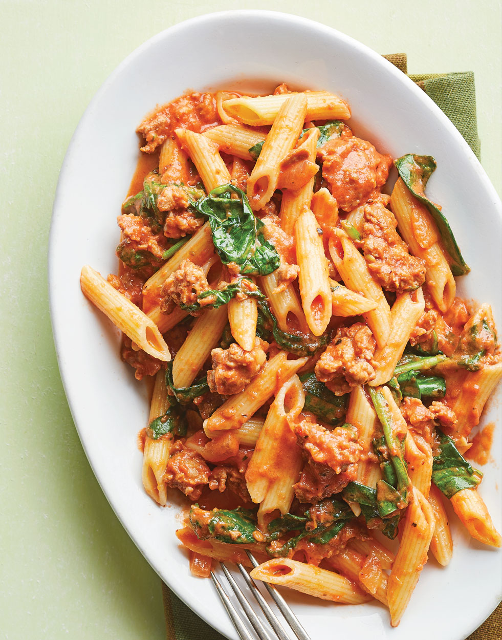 Sausage Ragu with Spinach