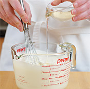 Thoroughly whisk corn syrup into yogurt mixture. It helps the yogurt stay soft during freezing.