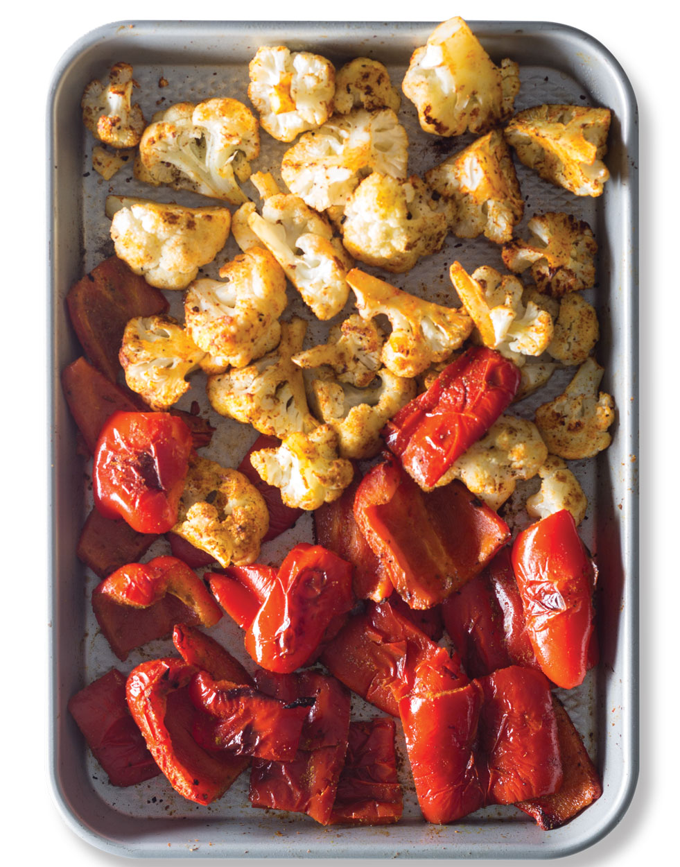 Smoky Roasted Red Bell Peppers and Cauliflower