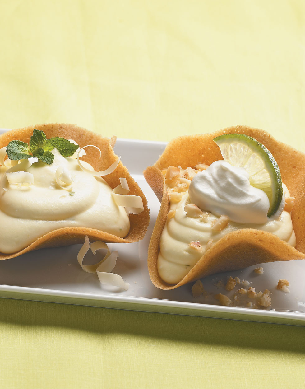 Key Lime Mousse with graham cracker tuiles