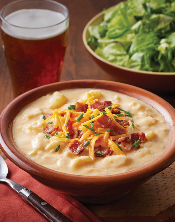 Cheesy Baked Potato Soup with bacon