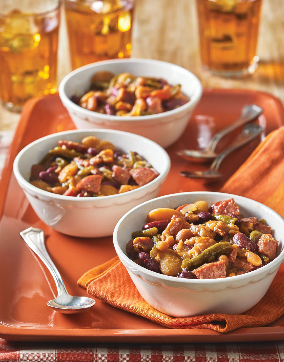 Calico Beans with Bacon & Kielbasa