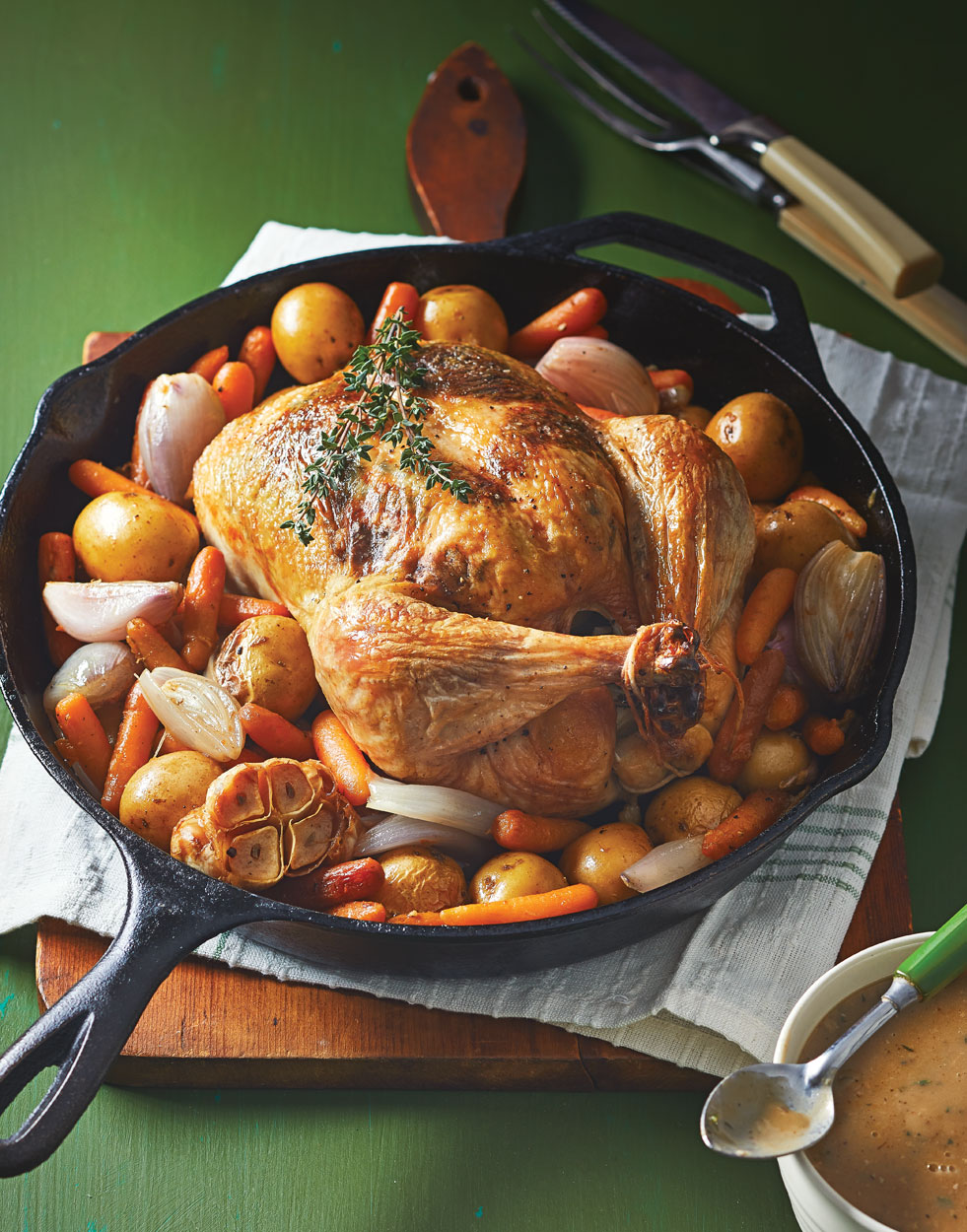 Skillet-Roasted Chicken with Lemon-Thyme Sauce