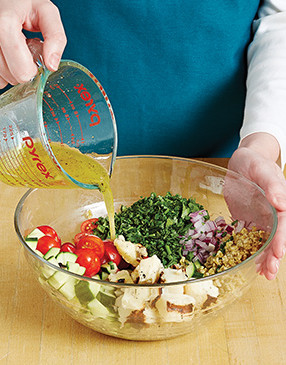 For the best flavor, marinate the salad for a minimum of 15 minutes, but overnight for even more flavor