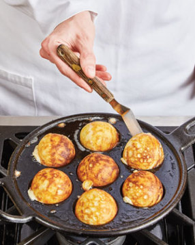 aebleskiver before fry rotation minute turn making after final