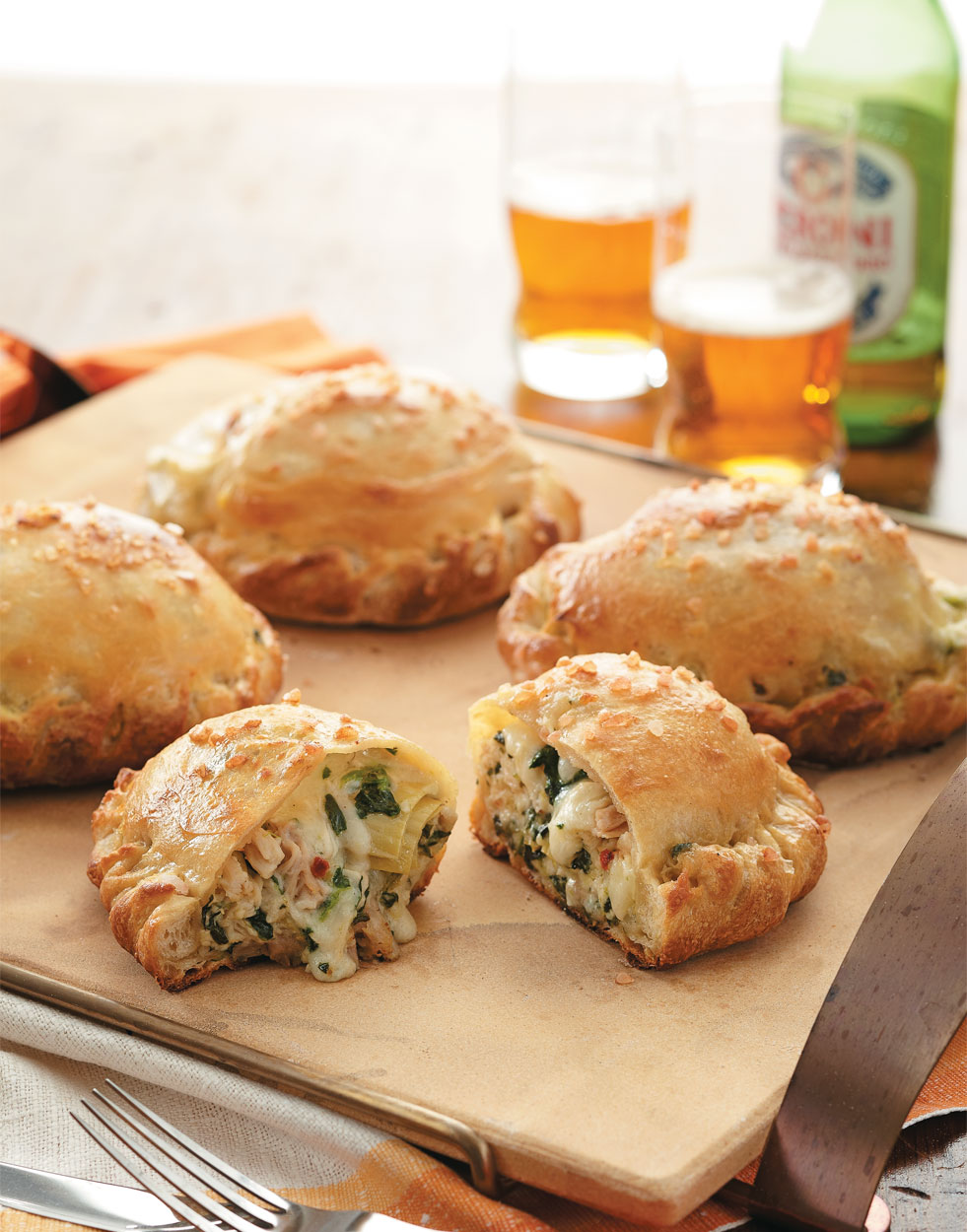 Chicken, Spinach & Artichoke Calzones