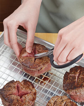 To hold more filling, increase the pocket size inside the filets by lifting each point of the “X” and snipping halfway into the filet. 