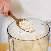 Pulse the pastry ingredients in a food processor until the mixture looks like coarse meal.