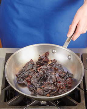Toast the chiles before adding them to the slow cooker. The heat releases their oils for more flavor.