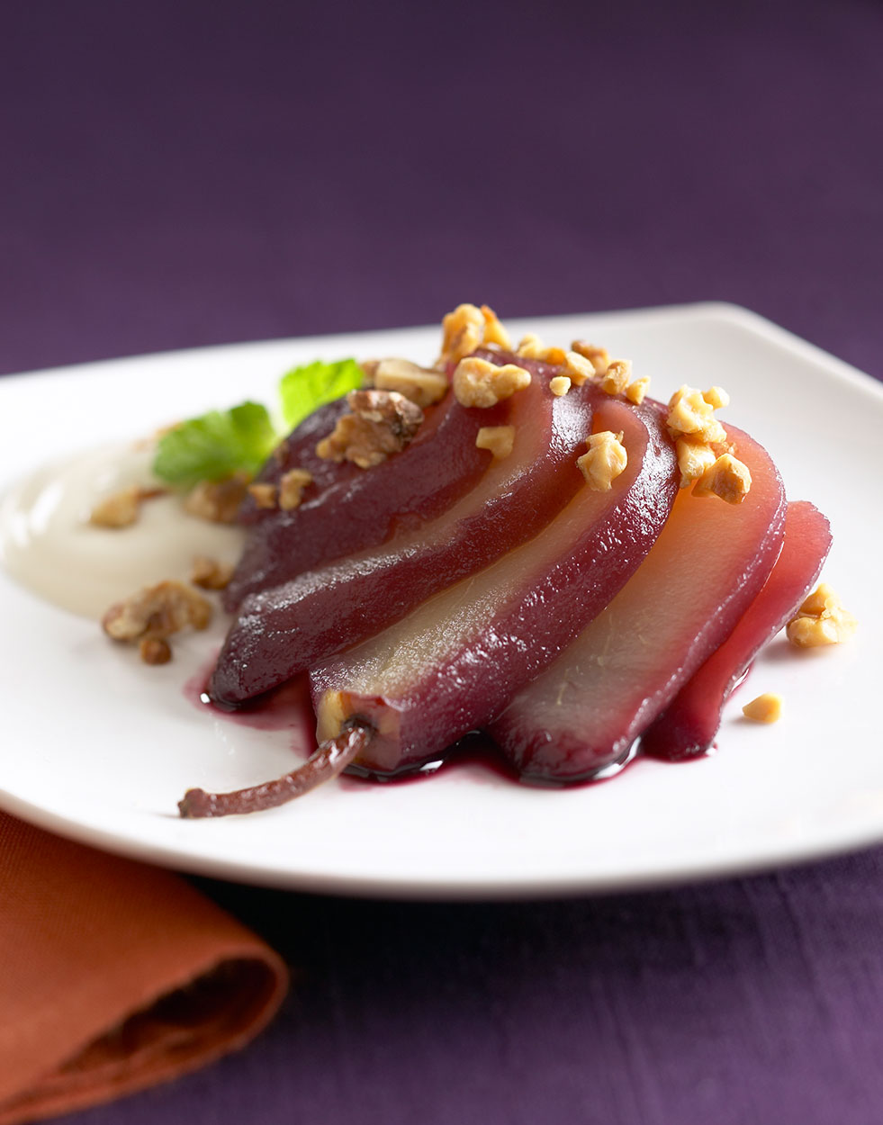 Wine Poached Pears Cream and Toasted Recipe