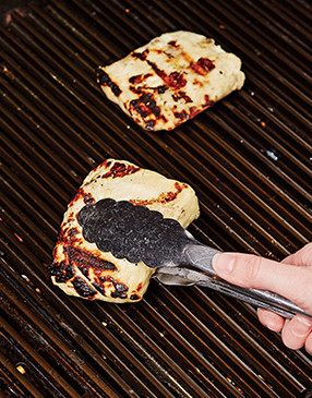 Halloumi is a great cheese to grill since it maintains its shape rather than melting through the grate.