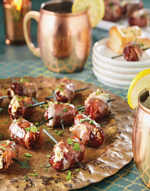 Prosciutto-Wrapped Dates with Walnuts & Goat Cheese