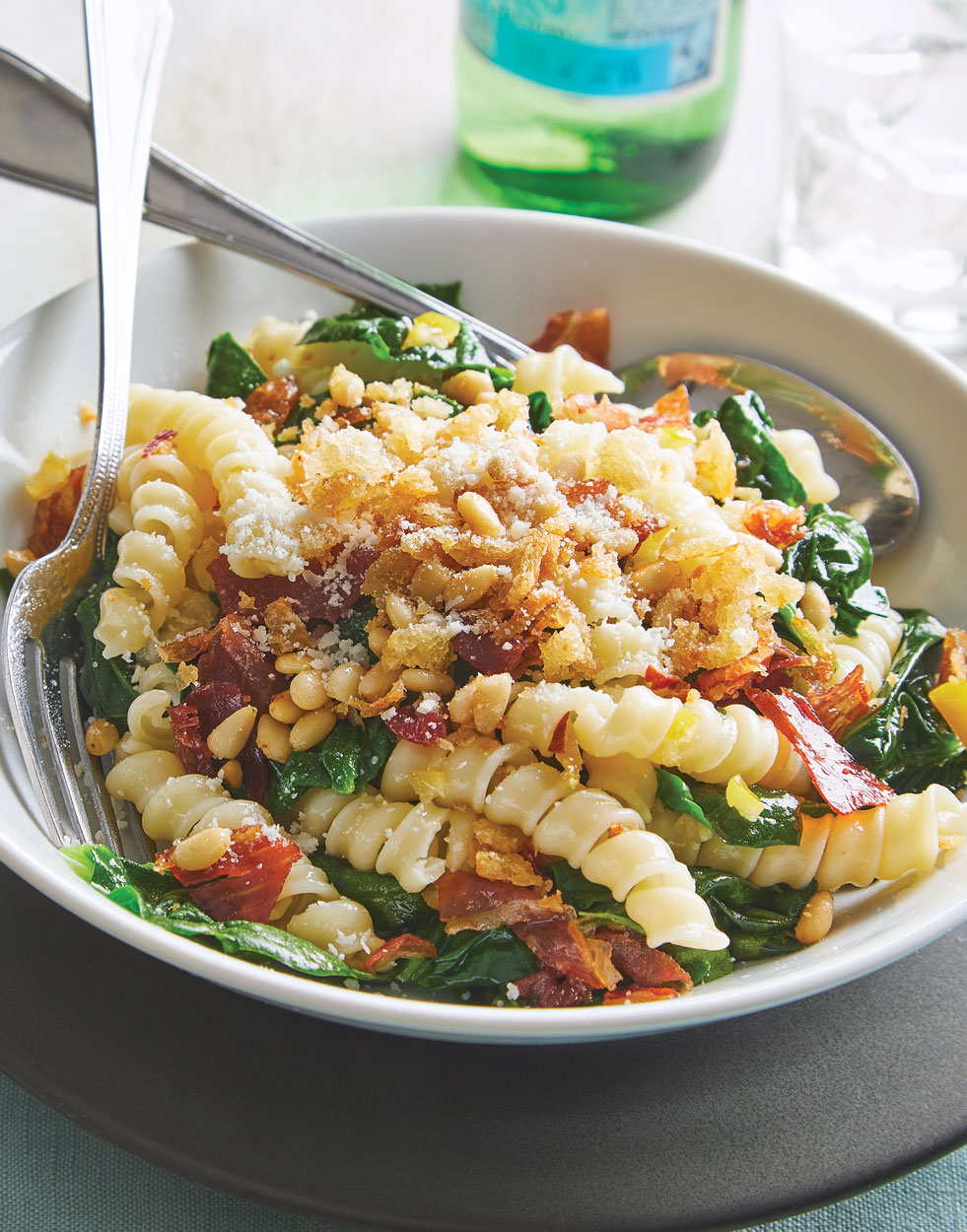 Spinach & Prosciutto Pasta with Preserved Lemon