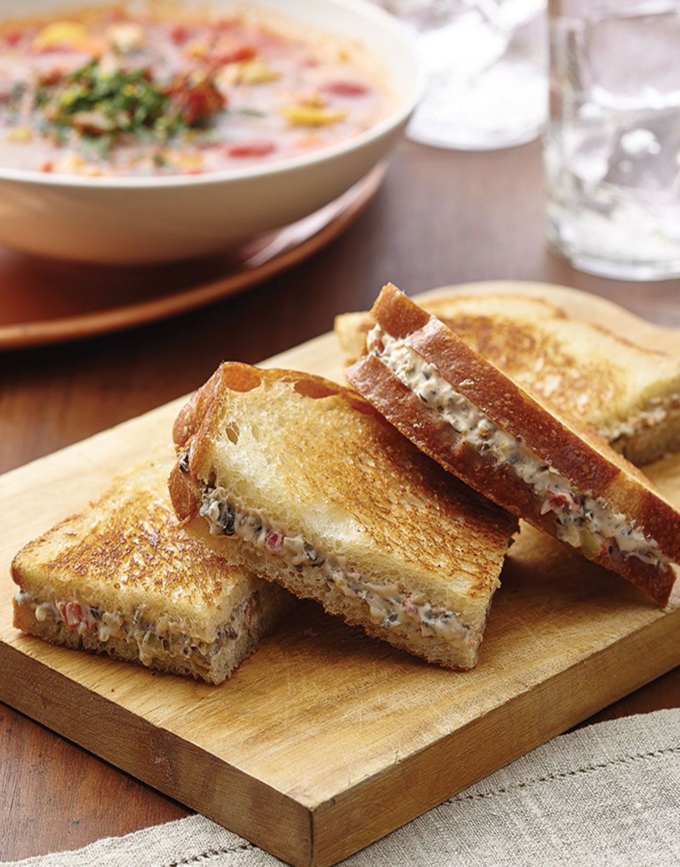 Creamy Tapenade Grilled Cheese