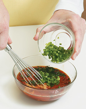 Combine the ingredients for the ketchup before making the hash, then set it aside so the flavors have time to meld.