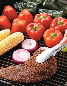 To grill everything at the same time, cluster the ingredients together as close as possible on the grill grate.