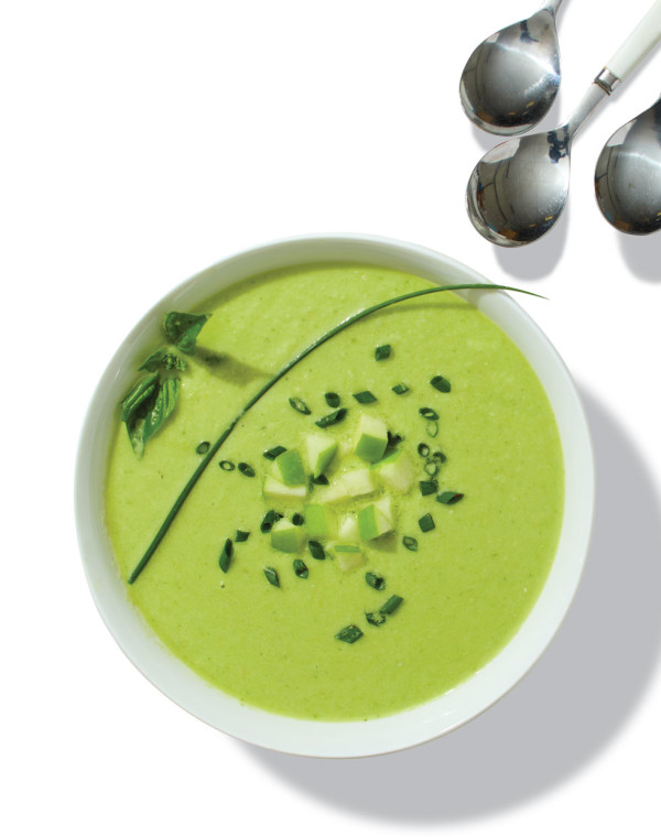 Tomatillo & Cucumber Gazpacho with apple and herbs