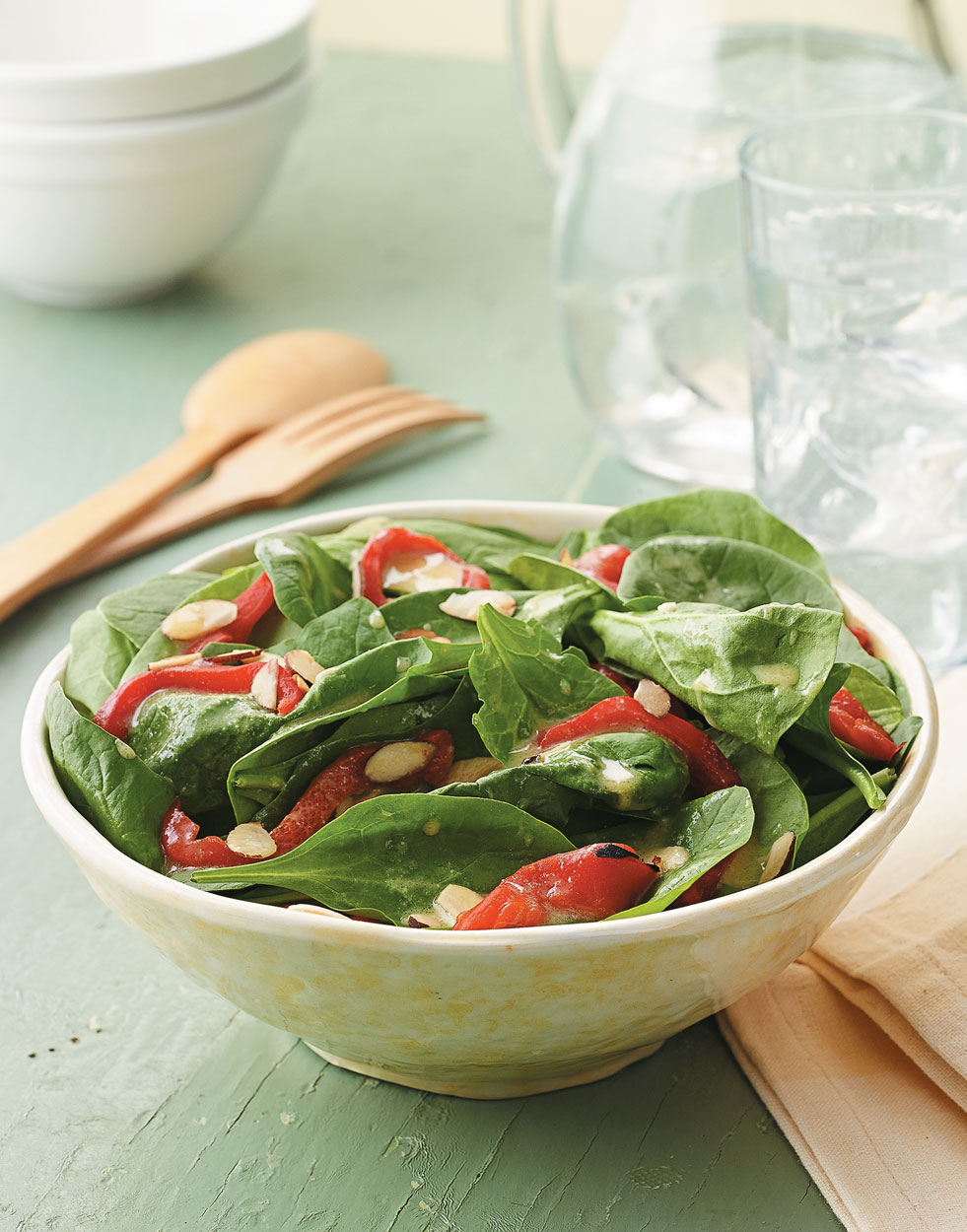 Spinach Salad with Red Peppers
