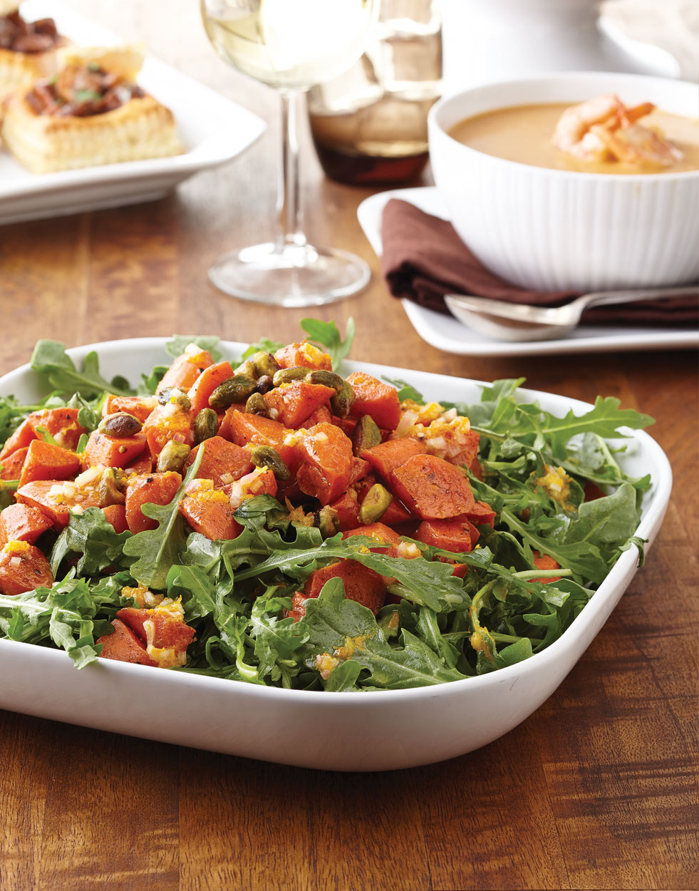 Cinnamon-Roasted Carrot & Arugula Salad with Orange Vinaigrette Recipe