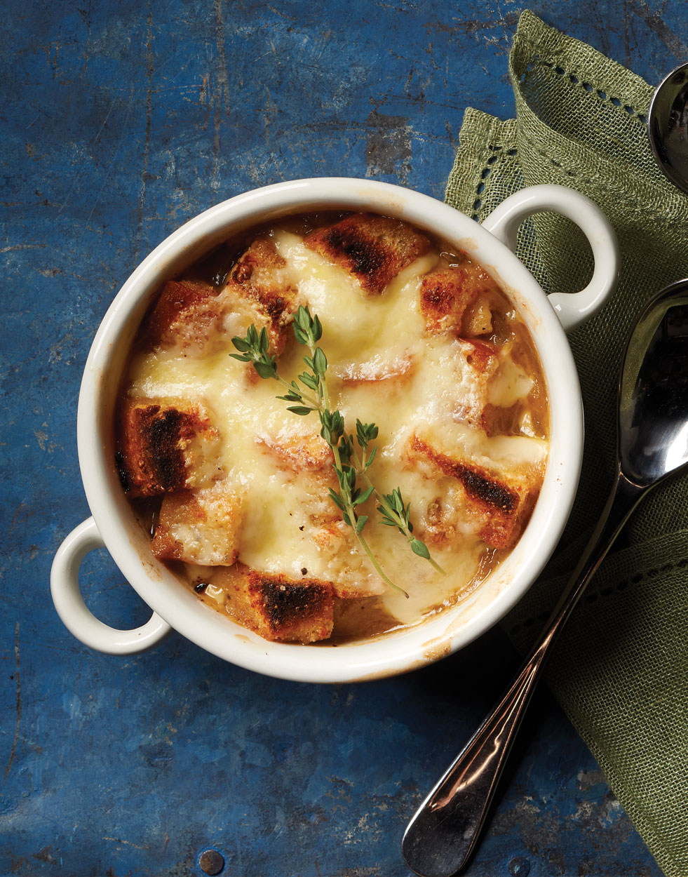 French Onion Soup with Parmesan croutons