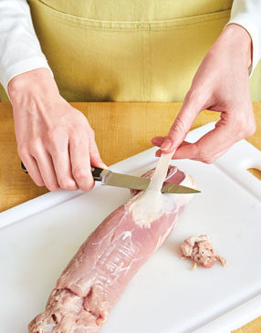 To avoid biting into any tough or rubbery pieces, be sure to remove the silverskin from the tenderloin.