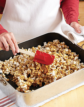 The caramel has a tendency to pool on the bottom of the pan, so stir from the bottom to distribute it.