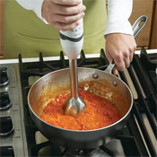 A hand blender makes pur&eacute;eing the sauce easy, but a food processor or stand blender works, too.