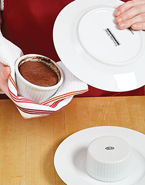 After inverting ramekins on plates, be sure to allow cakes to rest a few minutes — they’ll unmold better.