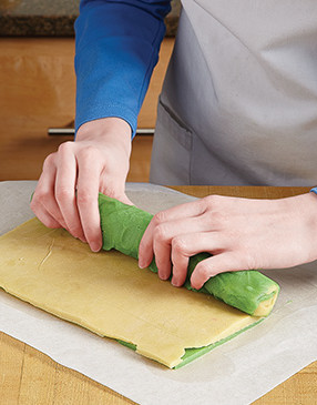 Roll the dough from the long edge jelly roll-style, keeping the "turns" fairly tight. 