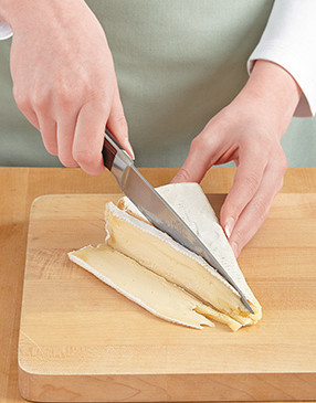 For the best flavor, select a slightly ripe (soft to the touch) Brie and thinly slice with the rind.