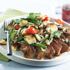 Panzanella with Blue Cheese Vinaigrette