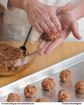A 1 Tbsp. measure makes bite-sized meatballs. Scoop the meat first, then roll into balls with your hands.