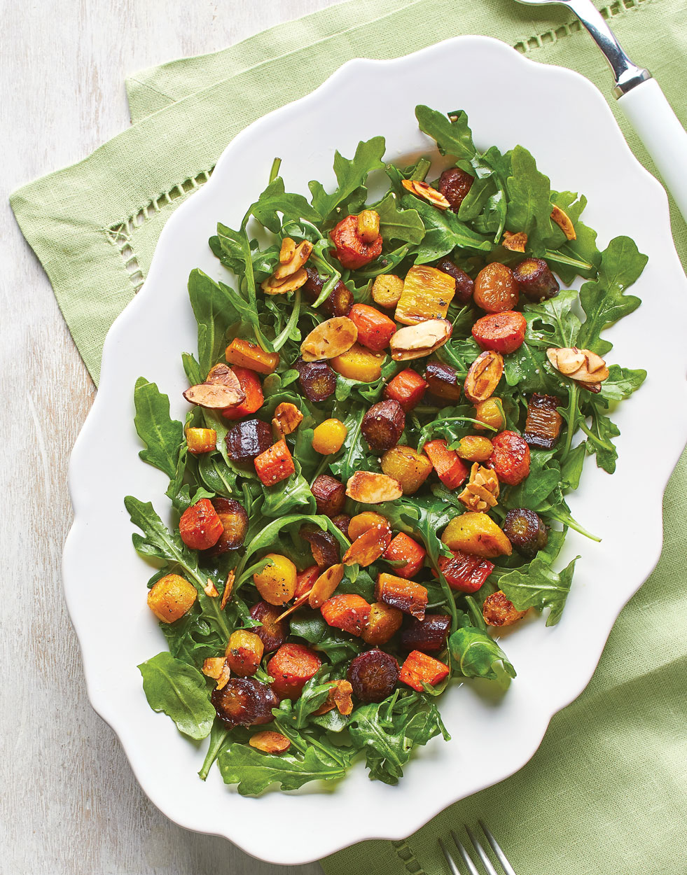 Honey-roasted Carrot Salad With Arugula & Almonds Recipe