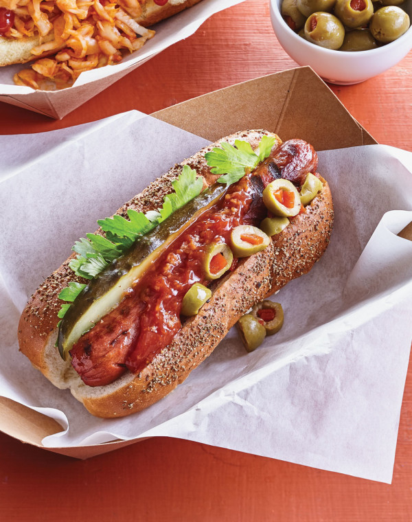 Bloody Mary Dogs with Seasoned Buns & Horseradish Ketchup