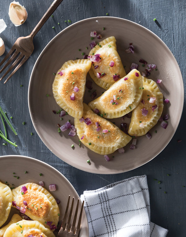 Potato, Cheddar, and Onion Pierogies