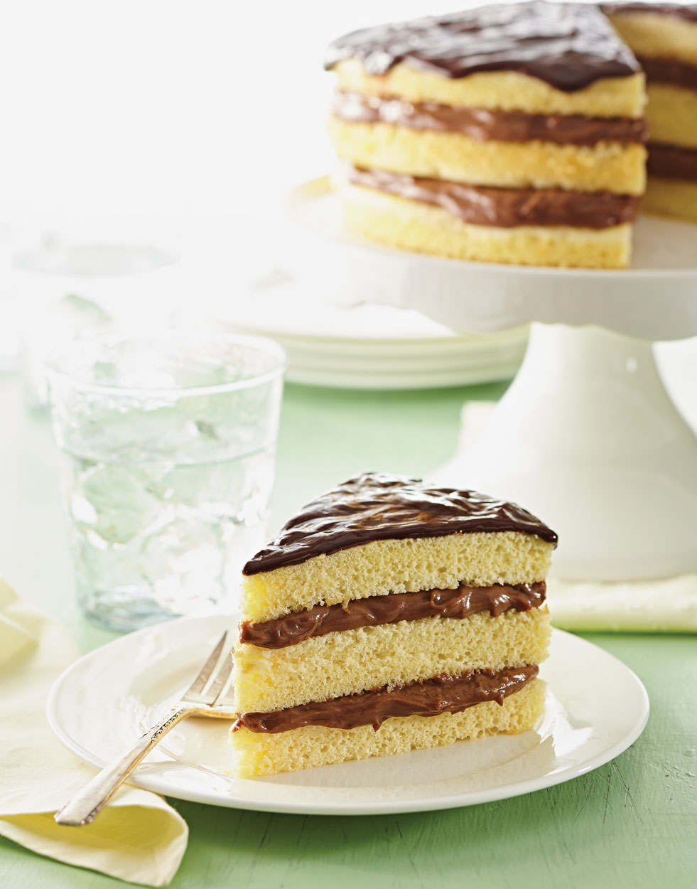 Boston Cream Pie Swiss Roll - The Loopy Whisk