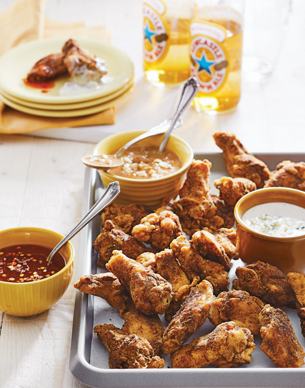 All-Purpose Chicken Wings with Three Dipping Sauces