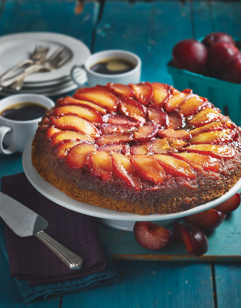 Plum Upside-Down Cake - Waves in the Kitchen