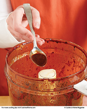 For the smoothest texture in the chili, purée the dried chiles with water in a food processor