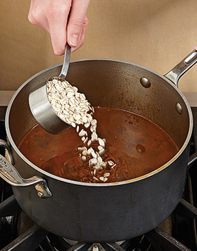 As the barley cooks in the soup, it absorbs most of the liquid, making for a hearty, thicker result.