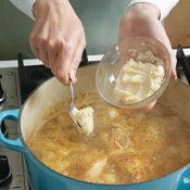 Stir in the butter-flour mixture and simmer stew until sauce thickens slightly, about 2 minutes.