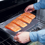 Place rack on top of water-filled pan in oven.