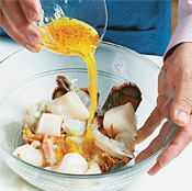 Marinating with citrus adds a burst of bright flavor to the seafood. Toss occasionally to coat.