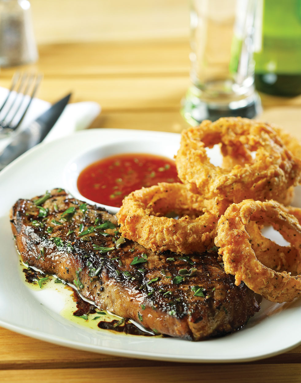 Florentine-style Strip Steaks