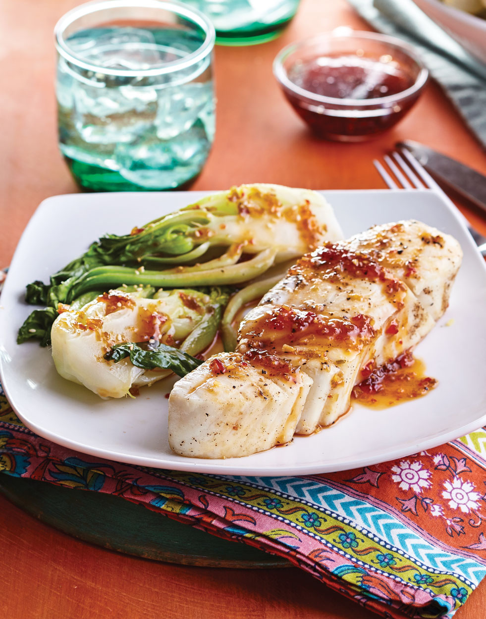 Red Pepper Jelly-Glazed Halibut