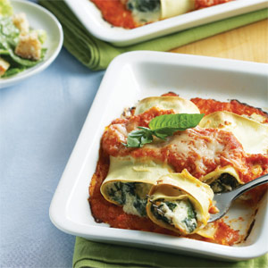 Three Cheese & Spinach Manicotti