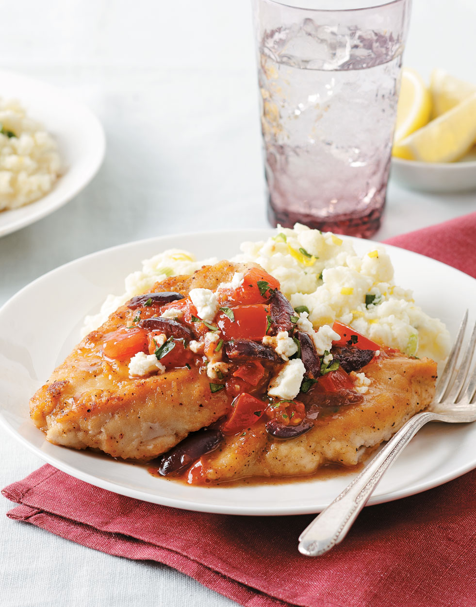 Greek Chicken Cutlets with Tomatoes & Olives